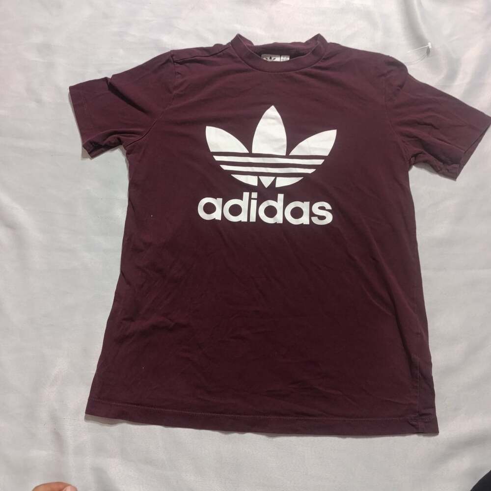 Adidas Originals Trefoil Logo T-Shirt Size M Burgundy
